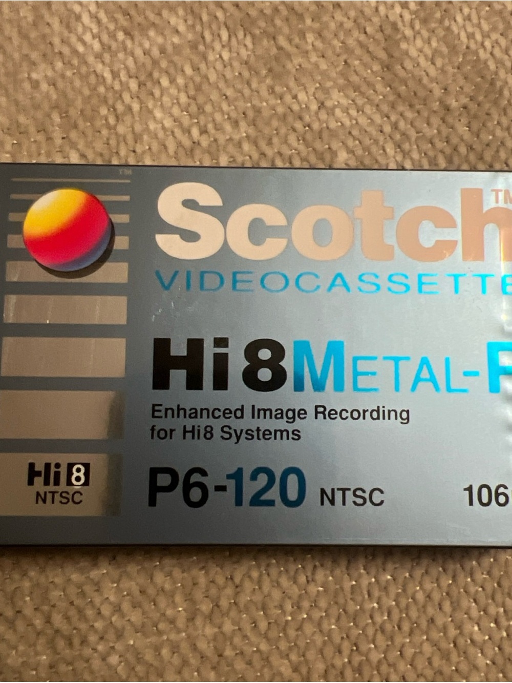 Scotch Hi8 Metal-P 8mm Video cassette Tape P6-120 New, sealed vintage